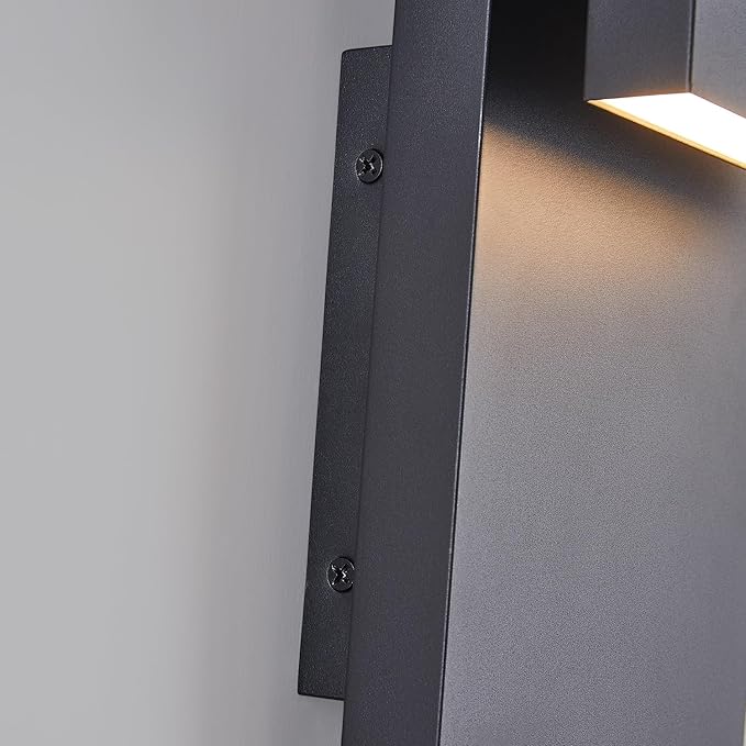 Modern LED Outdoor Wall Sconce 17W Integrated LED Outdoor Wall Mount,Anti Rust Textured Black Suit for Wet Locations and All Rooms,Easily Installed in Any Direction.Bulb Included.