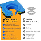 Toilet Flange Repair Kit, Universal Toilet Seal Parts for Wax Seal, Rubber Gasket Ring, Wax-Free Toilet Bowl Replacement kit Include Premium Nuts, Washers, 3.26Inch Bolts, Bolt Caps