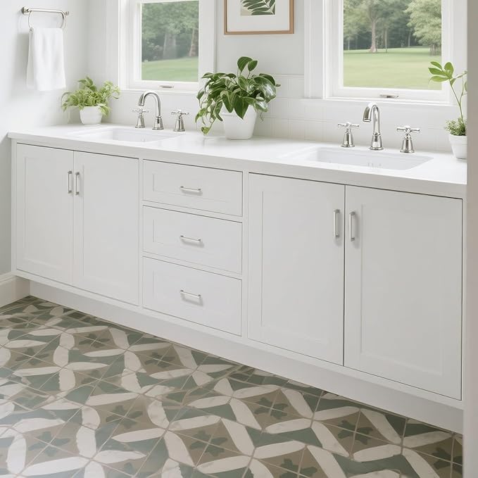 10 Pack 3.75 Inch(96mm) Hole Center Brushed Satin Nickel Modern Cabinet Pulls Kitchen Cabinet Handles Kitchen Cabinet Hardware Timeless Drawer Pulls for Dresser Cupboard Wardrobe, Nickel-B(3.75x10)