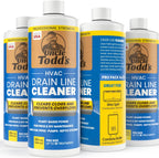 Uncle Todd's HVAC Drain Line Cleaner – 4pk of 32oz Bottles: Bleach-Free, Fast-Acting, Long-Lasting AC Drain Line Solution for Tough Clogs & Buildup