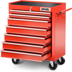 DNA MOTORING TOOLS-00264 7-Drawer Plastic Top Rolling Tool Cabinet with Keyed Locking System,27.55" L X 13" W X 30.31" H,Red