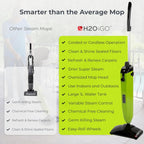 H2O iGO Indoor & Outdoor Cordless Steam Mop for Hardwood Floors, Carpets, Windows, Upholstery, Kitchens, Bathrooms - Portable, Rechargeable, Wireless, Steamer Mops for Floor Cleaning