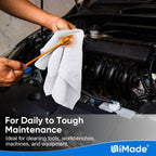 Shop Towel Rag, 200 Pack Reusable Rags Bulk Microfiber Cleaning Cloth Lint Free Towels for Car Kitchen Automotive Bar Mechanic Restaurant Garage, 11.5"x 11.5", White