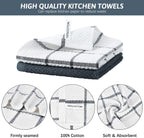 Niallant 4PCS Cotton Terry Dish Rags, Quick Drying Dish Cloths, Kitchen Towels, Grey, 12x12in