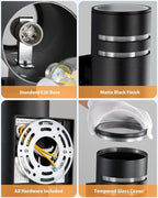 SHIMR Modern Outdoor Wall Lights Dusk to Dawn, Aluminum Outdoor Light Fixture with LED Bulbs, Black Cylinder Outdoor Sconce Up and Down Outside Lights for House Porch Garage, ETL Listed