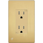 ENERLITES Elite Series Decorator Receptacle Outlet Child Safe Tamper-Resistant, Gloss Finish, Self-Grounding, Residential Grade, 15A 125V, 61501-TR-GDWBP, Brushed Gold
