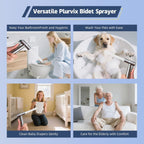 Handheld Bidet Sprayer for Toilet - Bidets for Existing Toilets Adjustable Water Pressure with Bidet Hose for Feminine Wash, Stainless Steel Muslim Shower Jet Spray for Toilet (Warm and Cold)