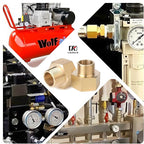 Hex Couplings, 1/4" x 1/4" NPT Male To Female Brass Hex Nipple Adapters, Brass Pipe Extension Fittings for Oil/Air/Water/Gas Systems. (2 Pack)