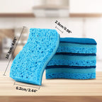 AIDEA Sponges Kitchen, Non-Scratch Scrub Sponge, 6Count, Sponges for Non-Stick Cookware, Kitchen Sponge for Dishes, Cleans Fast Without Scratching, Cleaning Power for Kitchen, Bathroom, Household