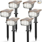 Solar Lights Outdoor Waterproof Landscape Lights, 40 LEDs Solar Spot Light Outdoor Spotlights with 3 Light Modes, USB & Solar Powered Garden Yard Wall Lights Auto On/Off for Patio 6 Pack