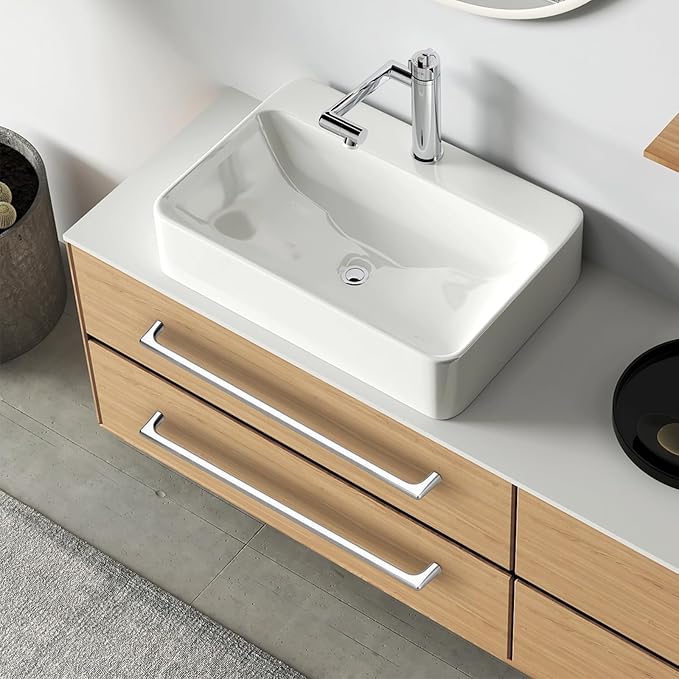 10 Pack 12.6 Inch(320mm) Hole Center Modern Polished Chrome Cabinet Pull Handle Timeless Vanity Drawer Pull Handle Classic Cabinet Hardware for Kitchen Bathroom, Screws Included, Chrome(12.6x10)