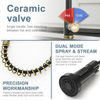 AIMADI Matte Black Kitchen Faucet,Black and Gold Kitchen Faucet with Pull Down Sprayer Commercial Single Handle Spring Sink Faucets Suitable for Farmhouses,Camper Laundry Rv Bar