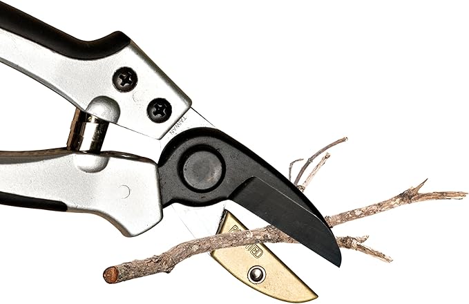 Anvil Pruning Shears for Gardening - 7.75” Heavy Duty Branch Cutter Garden Shears with Rubber Grips for Dry Stems or Small Wood Branches - Hand Pruners for Gardening Tools by Kings County Tools
