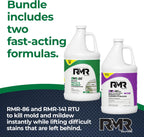 RMR Brands DIY Mold Remover Bundle - Complete Mold Killer & Stain Remover Bundle - Mold and Mildew Prevention Kit, Disinfectant Spray, Includes 2-1 Gallon Bottles