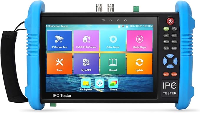 Koolertron 7" IPS Touch Screen 4K H.265 IP Camera Tester - IPC-9800 Plus,CCTV, CVBS, Analog Tester, Built-in WiFi, POE, HDMI, RJ45 TDR, Dual Window, 8GB TF Card, Firmware