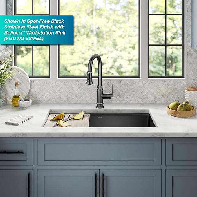 KRAUS Allyn Transitional Industrial Pull-Down Single Handle Kitchen Faucet in Chrome, KPF-4101CH