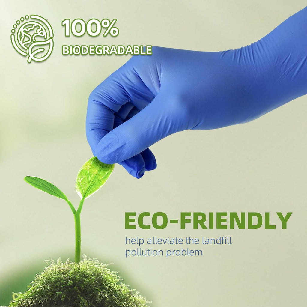 Jointown Biodegradable Nitrile Exam Gloves, Disposable Medical Surgical Gloves, Violet Blue Nitrile Glove, Latex Free, Food Safe, 2000 Count, Small