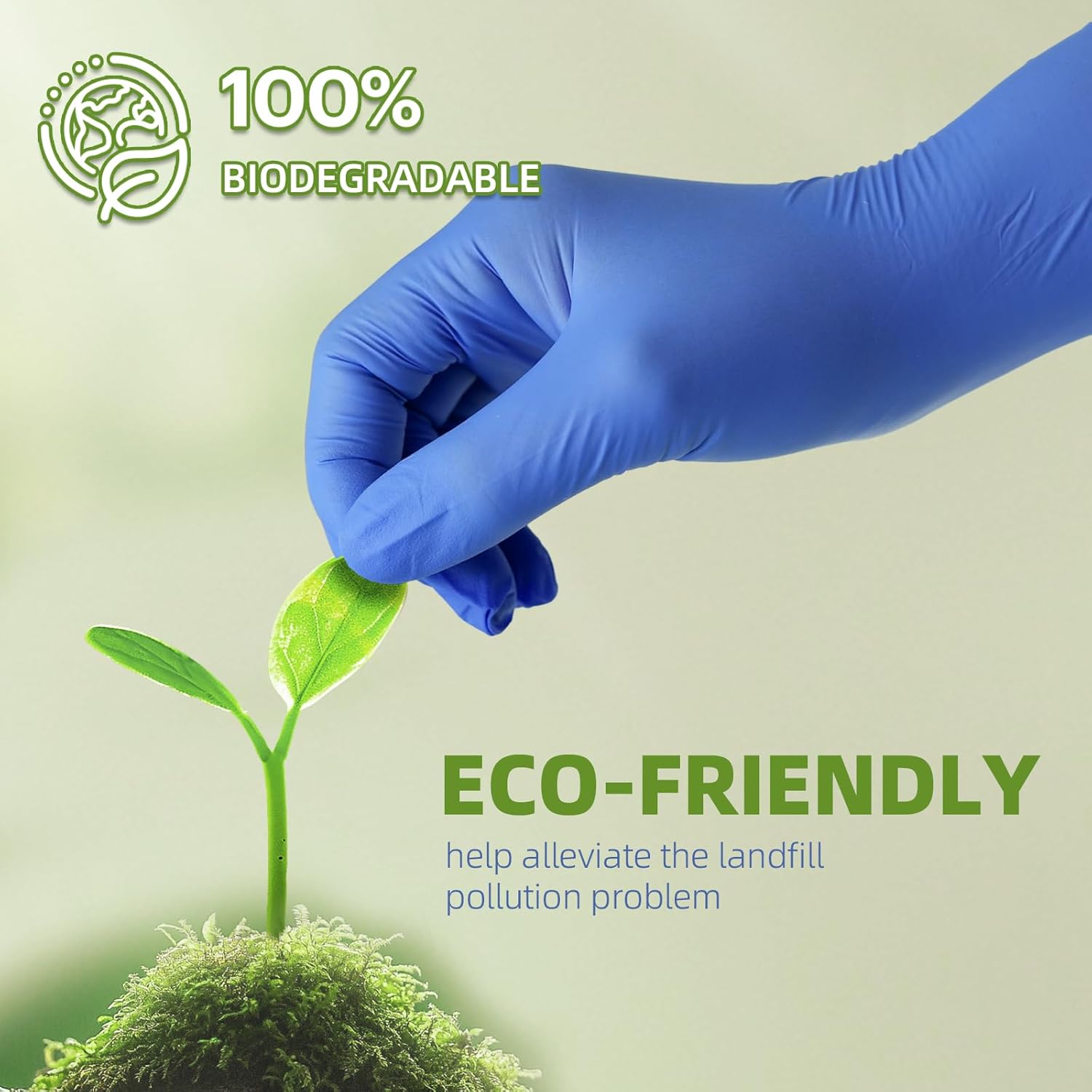 Jointown Biodegradable Nitrile Exam Gloves, Disposable Medical Surgical Gloves, Violet Blue Nitrile Glove, Latex Free, Food Safe, 200 Count, Small