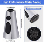 iFealClear Universal Kitchen Faucet Head Replacement, 3 Modes Pull Down Faucet Spray Head Replacement Compatible with Moen Delta Kitchen Sink Faucet, 15 Adapters Available, Chrome