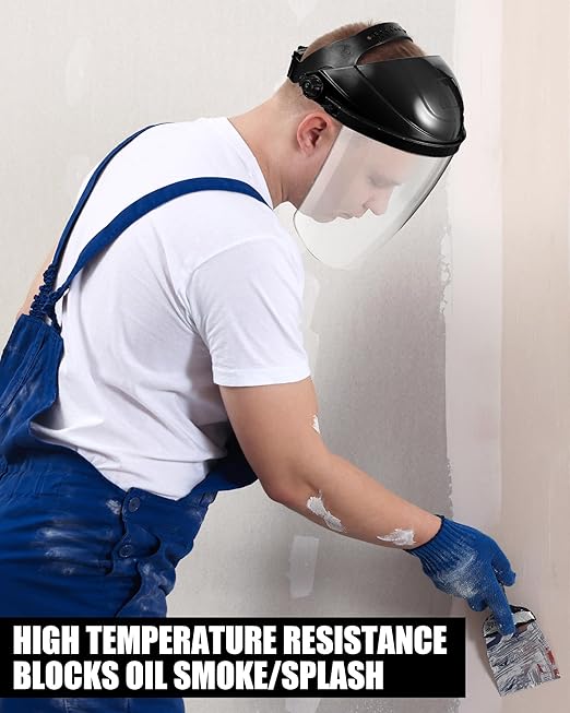 12 Pack Safety Face Shield for Grinding and Cutting, Full Impact Resistant Face Shield Mask for Work Chemical Woodworking (Black)