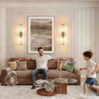 Glass Rods Wall Light Fixture Indoor Antique Bronze Bathroom Vanity Lights Fixtures Beside Mirror Lighting Lamps Up and Down Wall Mounted Light E12 Socket