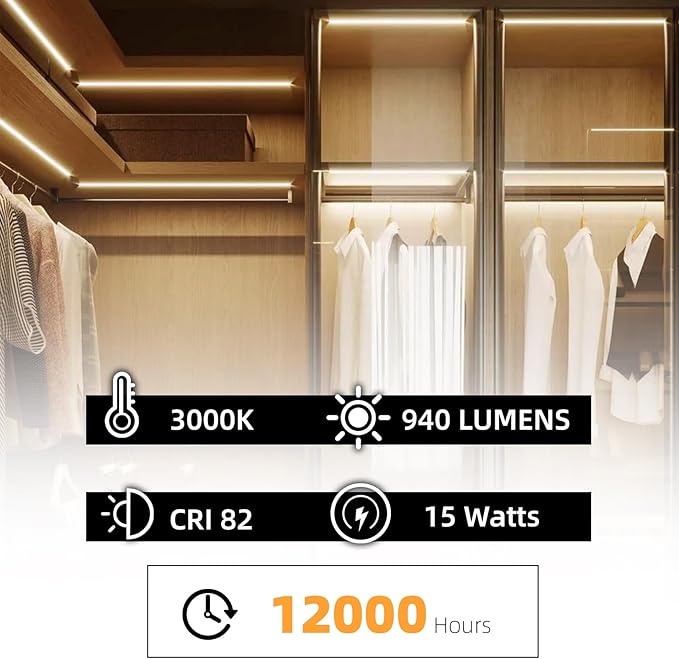 F15T8 18 Inch 15W T8 Fluorescent Replacement Tube Bulb Warm White 3000K Medium Bi-Pin G13 Base 2 Count