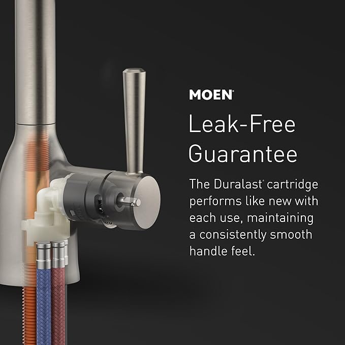 Moen Essie Chrome Single Handle Pull-Down Sprayer Kitchen Faucet with Soap Dispenser, Reflex and Power Clean Technology, 87014