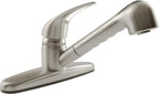 Dura Faucet DF-PK100-SN RV Non-Metallic Pull-Out Kitchen Sink Faucet, Single Handle (Brushed Satin Nickel)