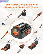 40V 2000mAH Lithiun Compatiable with Black and Decker 40V Max Lithiun Battery LST136 LCS1240 LBX2040 LBXR36 LHT2436 LBXR2036 LBX1540 LBX36 LSWV36 LST540 LST136W