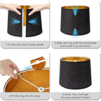 Lamp Shades Set of 2 - Drum Lampshades 11.4" x 12.9" x 9.8" Inches, Fabric Medium Replacement Lampshades for Table Lamp, Floor Lamp, Assembly Required, Spider,Linen