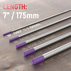 YESWELDER TIG Weld Tungsten Electrode .040"x 7" 10-pk, NonRadioactive Comparable to E3 Purple