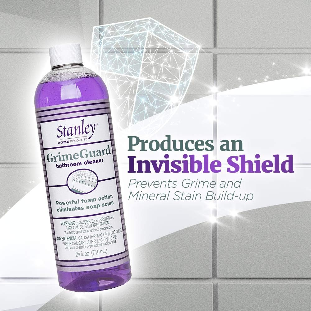 STANLEY HOME PRODUCTS GrimeGuard Bathroom Cleaner - Bleach Free & Non Abrasive Eco Shower & Kitchen Tiles Disinfectant & Deodorizer - Cleans Grime (Refill Bottle)