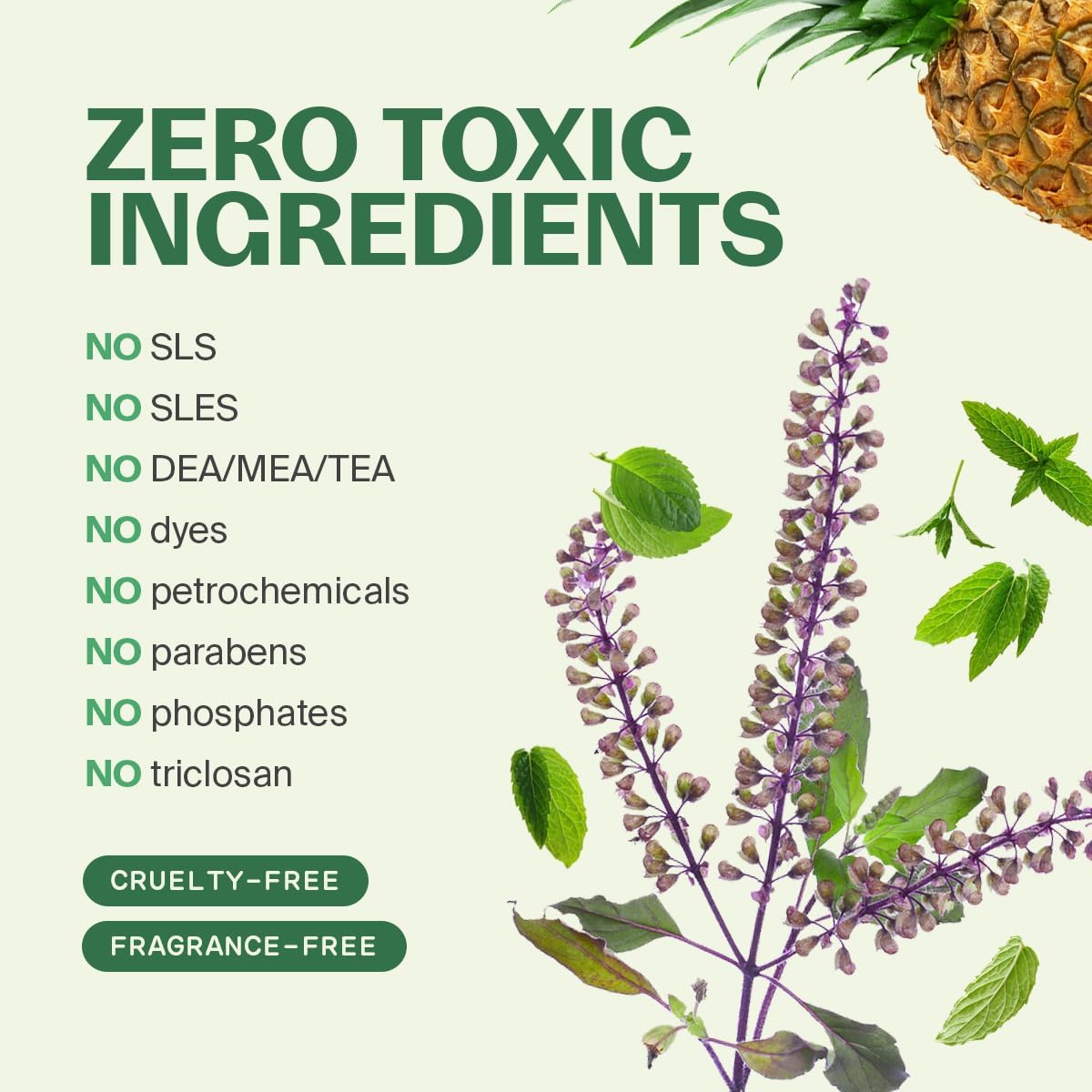 Fuwa3e Pineapple Enzyme Natural All Purpose Cleaner Spray Serene Holy Basil & Peppermint - 16.9oz 1 Pack - Non Toxic Multi Surface 99% Plant Based Cleaner from Discarded Pineapple Peels