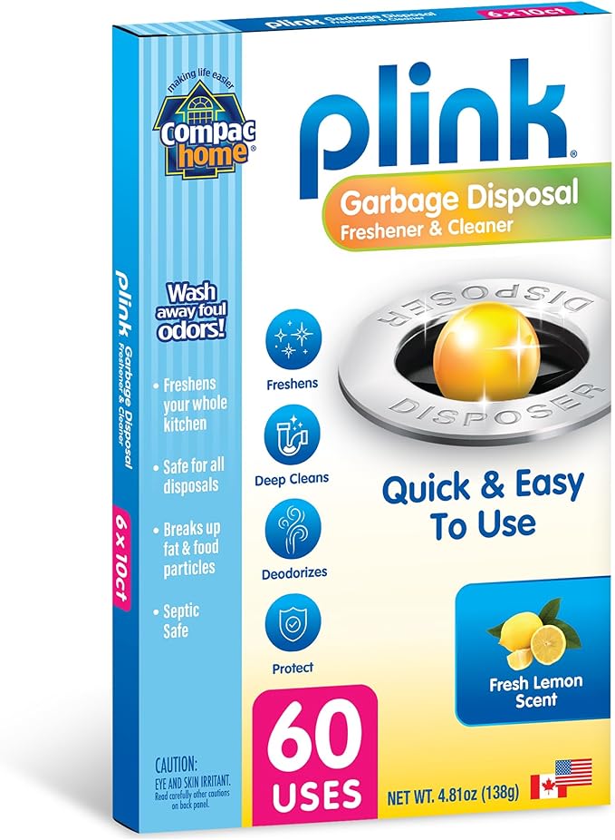 Compac Home Plink Garbage Disposal Cleaner and Deodorizer 60ct VALUE PACK - Lemon