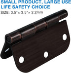 12 Pack Oil Rubbed Bronze Door Hinges 3.5" x 3 1/2 Inch Black Brushed Interior Hinge Rounded 5/8" Radius Corner 3 ½"Iron Residential Standard Bedroom Bifold Single Double Doors Hardware Kit