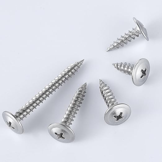 (100 pcs)#8×2" Phillips Truss Head Wood Screws Stainless Steel 410 Quick Metal Self Tapping