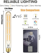 Dimmable Led Tubular Bulb,8.9inch Long Tube Edison Light Bulbs Vintage Filament Bulb 8W,75W Equivalent,2700K Warm White,Amber Glass Cover E26 Medium Base. (4-Pack)