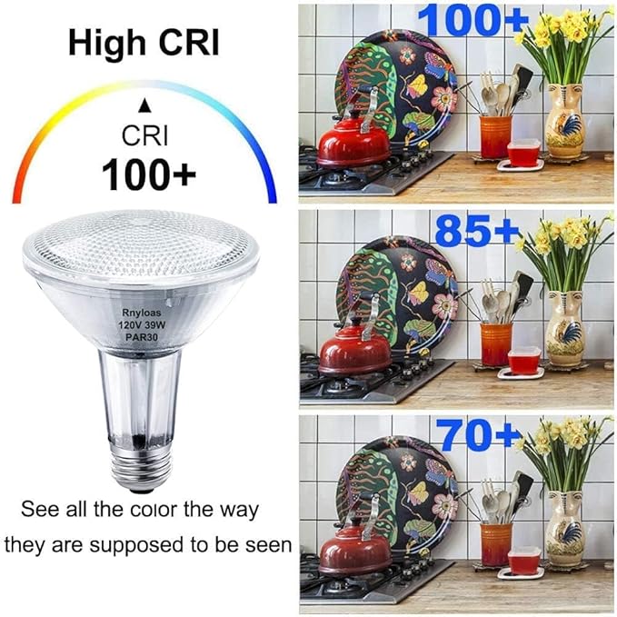 PAR30 Long Neck, 6PCS PAR30L Flood Light Bulbs Dimmable, PAR30 Bulb 120V 50W Replacement, Long Lasting Lifetime, High brightness Warm White, E26 Medium Screw Base, 39PAR30/FL for Recessed Light Bulb