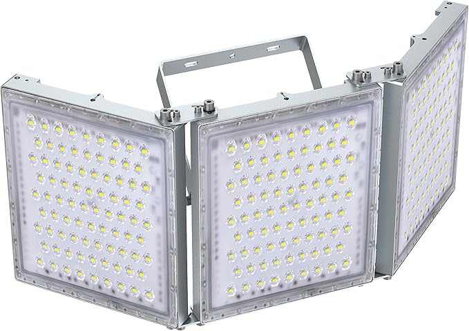 STASUN 900W LED Flood Light, Mini Series Stadium Lighting, 90000LM 6000K Daylight White, IP66 Waterproof, 3 Adjustable Panels, Outdoor Floodlight for Football, Basketball Court, Tennis, Soccer Field