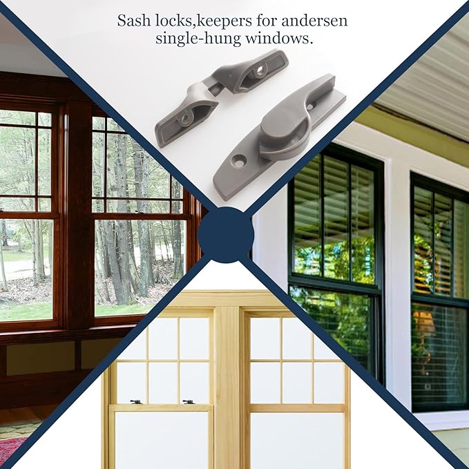 Window Lock for Andersen Sash Lock and Keeper,Window Latches,Window Sash Locks in Stone Color 1968 to Present(Including Fasteners)