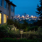 Lumina Lighting® Low Voltage Landscape Lighting Cast-Aluminum Pagoda Path and Area Light Warm White 4W G4 LED Bulb and ABS Ground Stake Included for Yard Walkway Lawn PAL0103-BZLED6 (Bronze, 6-Pack)