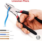 FASTPRO 7-Piece Utility Pliers and Wrench Set, Includes 8" Adjustable Wrench, 8" Groove Joint, 8" & 6" Slip Joint, 6" Long Nose, 6" Diagonal and 6" Linesman Pliers, Dipped Handle