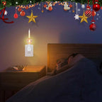 Christmas Bubble Night Light With Silver Glitter Fluid, 1 Pack, 1 Spare 5 Watt Clear Light Bulb With Gold Glitter Fluid, E12 Candelabra Base, Swivel Plug-in Base, White