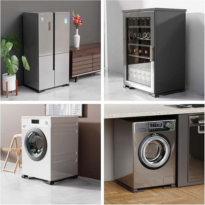 Appliance Rollers Heavy Duty,Newest Extendable Appliance Sliders,Liftable Washing Machine Base,Easily Move Washer and Dryer Machines,Refrigerators,Furniture-Grey