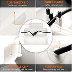 2 Pack of Outdoor IP44 Waterproof Connection Box by Restmo, Weatherproof Electrical Extension Cord Cover, Safety Seal Enclosure to Protect Holiday Lighting Decorations, Power Tools, Fountains, White