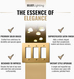 3-Gang Satin Brass Wall Plate, Electrical Receptacle Wall Outlet Faceplate, GFI/Rocker Decorator Light Switch Cover