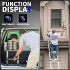 JADDUO Telescoping Ladder,26.2 FT Extension Ladder,Aluminum Lightweight Telescopic Ladder with 2 Triangle Stabilizers, Telescoping Attic Ladders RV Ladders for Travel