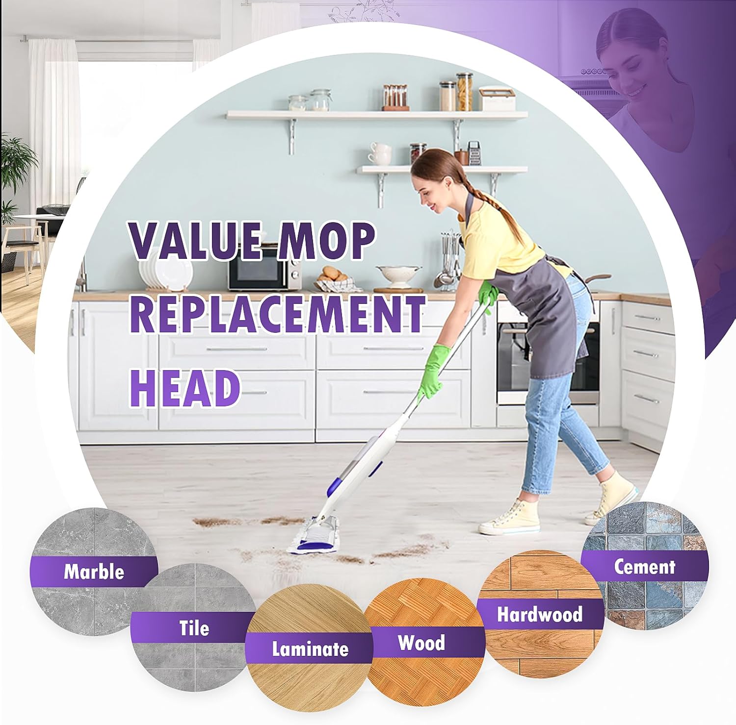 12 Pack Power Mop Refills Compatible with Swiffer Power Mop, for Swiffer Wet Pads Refill, for Floor Cleaning, Unscented