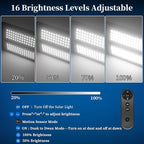 Ofuray Of-10600w Solar Street Lights Outdoor,750000lm Solar Security Flood Lights Parking Lot Commercial with Motion Sensor, 6500k IP67 Street Dusk to Dawn with Remote Control for Street,Park,Barn