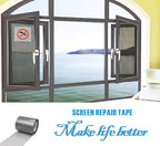 Window Screen Repair Tape，3IN X 16.5FT (196IN) Screen Tape mesh Repair for Window Screen and Screen Door tears Holes (Black)